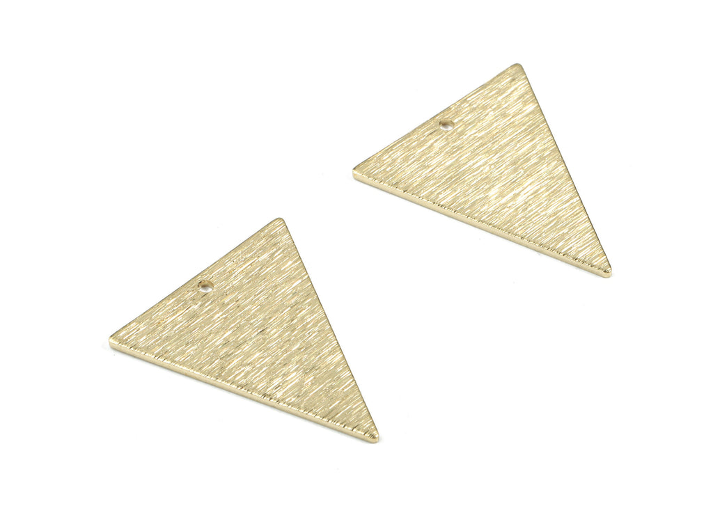 Brass Textured Triangle Earring Charms - Raw Brass Triangle Pendant - Earring Findings - Jewelry Supplies - 25.9x22.48x1.03mm - PP3386 - DOMEDBAZAAR