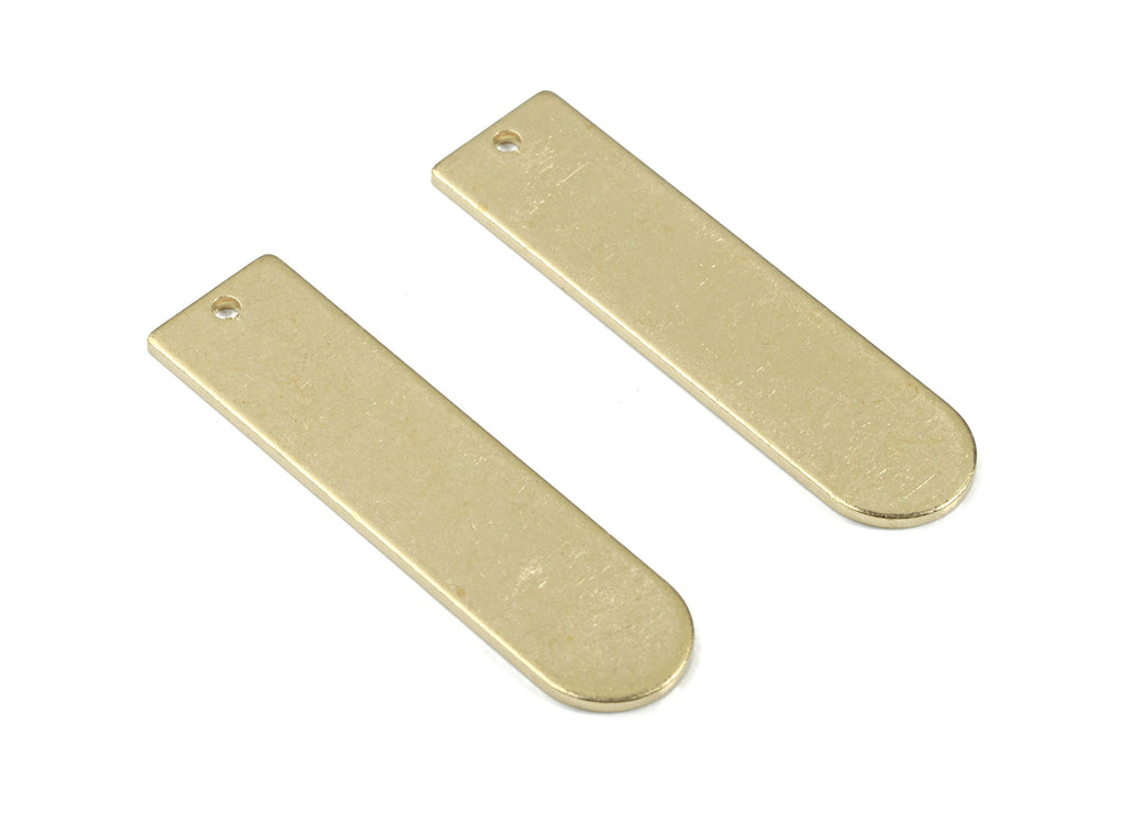 Personalized stamping blank - Brass D Earring Charms - Raw Brass Long Oval Pendant - Earring Findings - 35.26x9.14x0.99mm - PP3389 - DOMEDBAZAAR