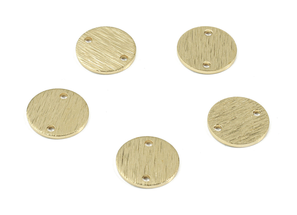 Brass Coin Connector - Raw Brass Mini Round Earring Connector - Textured Brass Circle Charm - Jewellery Supplies - 11.91x11.91x1.mm - PP3428 - DOMEDBAZAAR