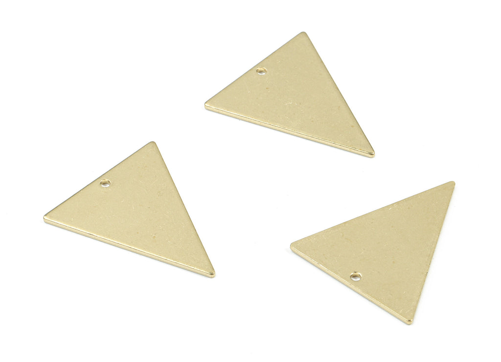 Personalized stamping blank - Brass Triangle Earring Charms - Raw Brass Triangle Pendant - Earring Findings  - 25.9x22.38x0.98mm - PP3443 - DOMEDBAZAAR