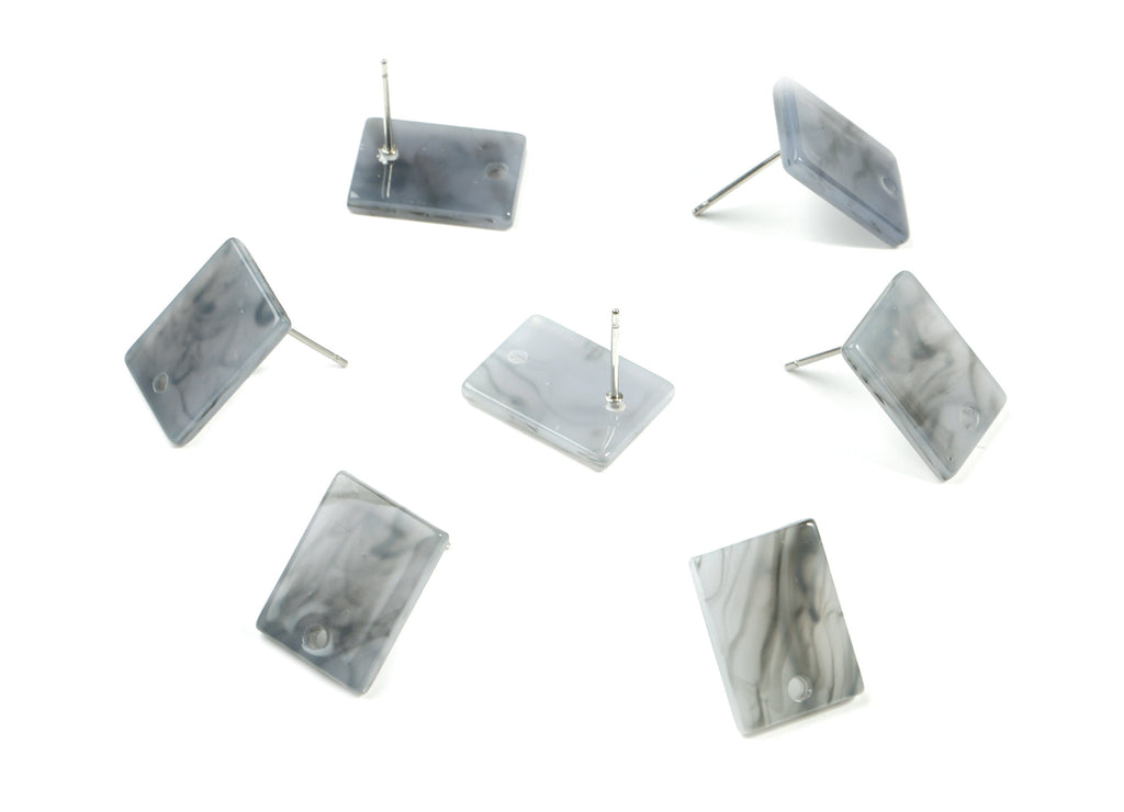 Acetate Rectangle Earring Stud - Rectangle Earring Post - Surgical Stud - Jewelry Supplies - Color Code: A155 - 15.5x11.8x2mm - AC1663-A155 - DOMEDBAZAAR