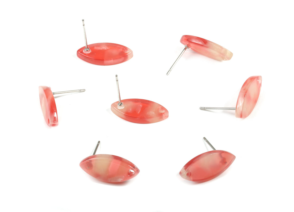 Acetate Marquise Earring Stud - Marquise Earring Post - Surgical Stud - Jewelry Supplies - Color Code: A34 - 17.08x7.94x2.59mm - AC1855-A34 - DOMEDBAZAAR