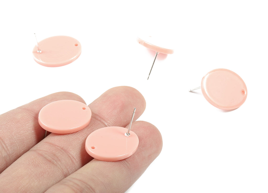Acrylic Oval Earring Stud - Oval Earring Post - Surgical Stud - Jewelry Supplies - Color Code: A394 - 19.92x15.92x2.38mm - AC1861-A394 - DOMEDBAZAAR