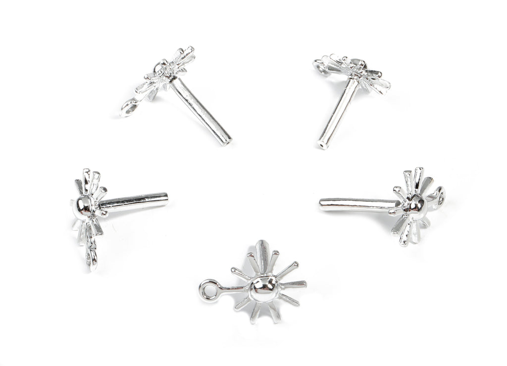 Alloy Star Stud Earring With Loop - Zinc Alloy Sun Earring Post - Surgical Stud - Gold Tone Plated - 18.18x13.47x1.66mm - ZZ1684 - DOMEDBAZAAR
