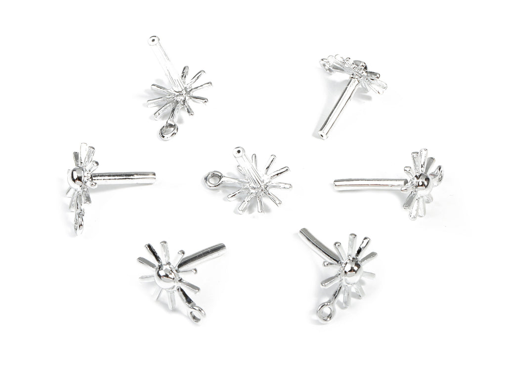 Alloy Star Stud Earring With Loop - Zinc Alloy Sun Earring Post - Surgical Stud - Gold Tone Plated - 18.18x13.47x1.66mm - ZZ1684 - DOMEDBAZAAR