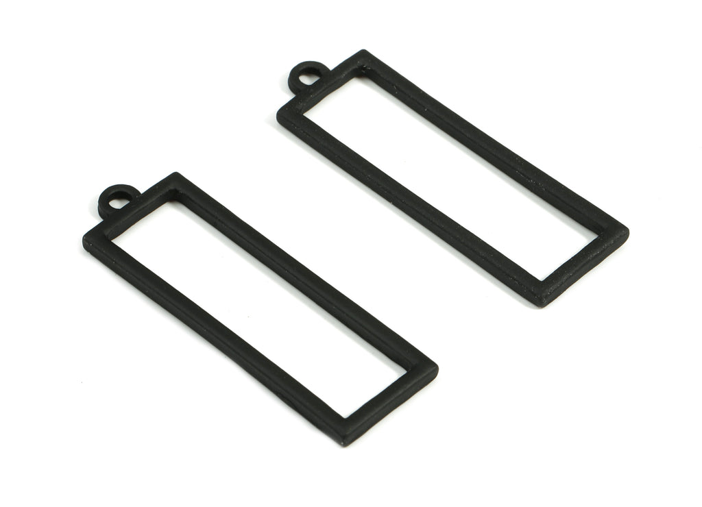 Alloy Rectangle Earring Charms - Zinc Alloy Rectangle Pendant - Matte Black Tone Plated - Jewelry Supplies - 42.15x13.61x2.29mm - ZZ1666 - DOMEDBAZAAR