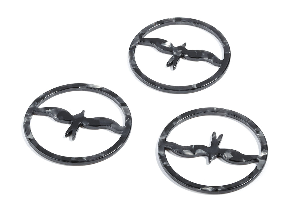 Acetate Swallow Earring Hoop - Bird Hoop Earring Charm and Pendant- Jewelry Supplies - Color Code:A48 - 50.33x50.33x2.48mm - AC1869-A48 - DOMEDBAZAAR