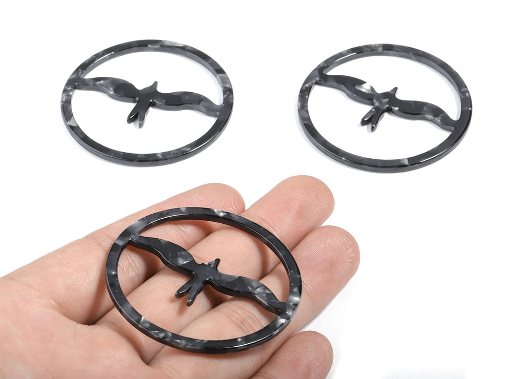 Acetate Swallow Earring Hoop - Bird Hoop Earring Charm and Pendant- Jewelry Supplies - Color Code:A48 - 50.33x50.33x2.48mm - AC1869-A48 - DOMEDBAZAAR