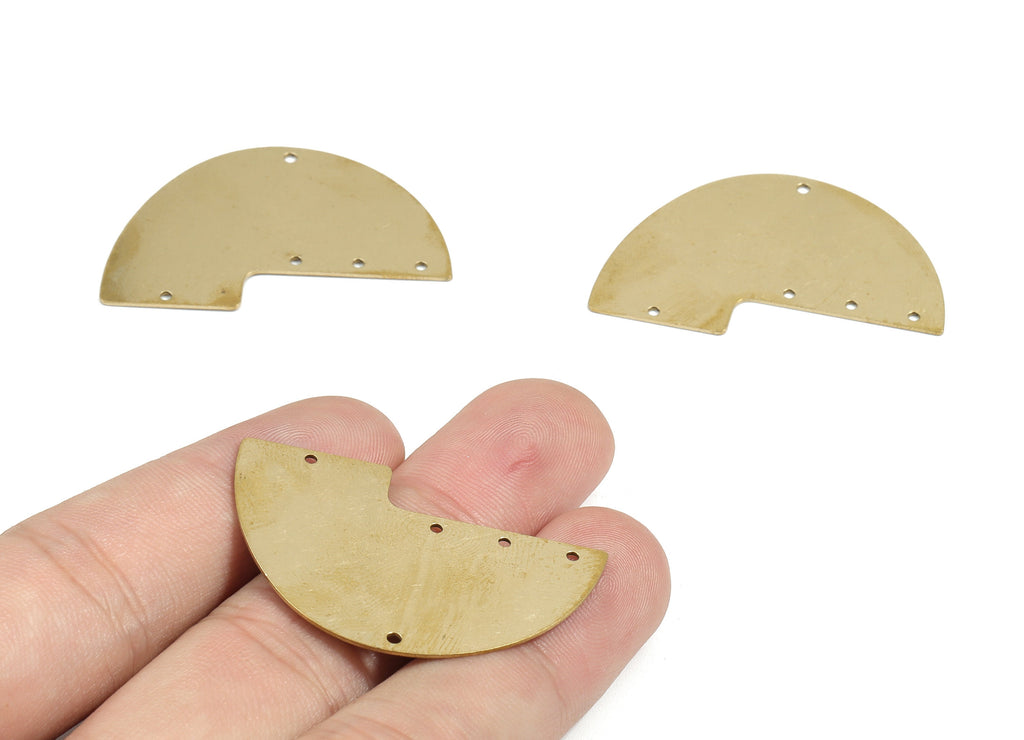 Personalized stamping blank - Brass Half Moon Earring Connector - Raw Brass Semi Circle Pendant  - 39.91x26.01x0.61mm - PPM1807 - DOMEDBAZAAR