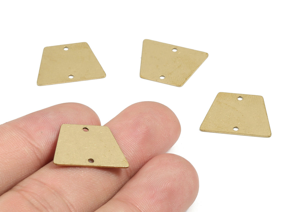 Personalized stamping blank - Brass Trapezoid Earring Connector - Raw Brass Trapezoid Pendant -  19.86x15x0.61mm - PPM1812 - DOMEDBAZAAR