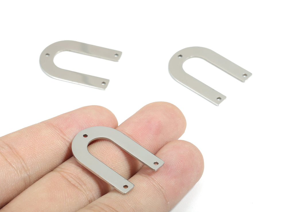 Stainless Steel U Connector - U Earrings Charms and Pendant - Earring Findings - Jewelry Supplies - 27.94x20.07x0.95mm - SS1175 - DOMEDBAZAAR