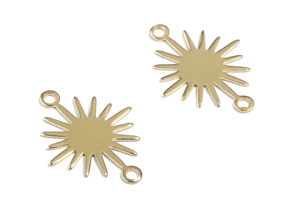 Raw Brass Connector - Sun Shaped Brass Charms - Jewelry Supplies - 17.9x13.2x0.48mm - PP1269S - DOMEDBAZAAR