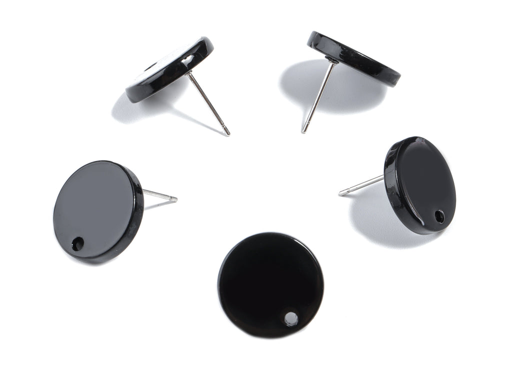 Acrylic Round Earring Stud - Acrylic Round Earring Post - Earring Post Findings - Color Code: A66 - 15x15x2.5mm - AC1672-A66 - DOMEDBAZAAR