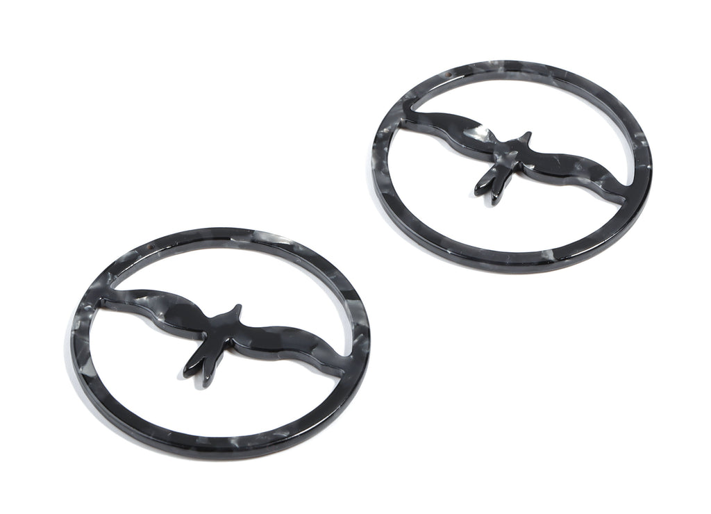 Acetate Swallow Earring Hoop - Bird Hoop Earring Charm and Pendant- Jewelry Supplies - Color Code:A48 - 50.33x50.33x2.48mm - AC1869-A48 - DOMEDBAZAAR