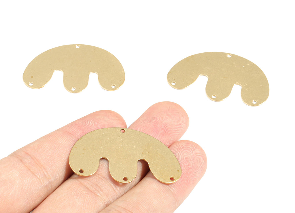 Personalized stamping blank - Brass E Connector - Raw Brass Geometric Earring Charm - 4 Hole - Earrings Finding - 40x24x0.61mm - PPM1822 - DOMEDBAZAAR