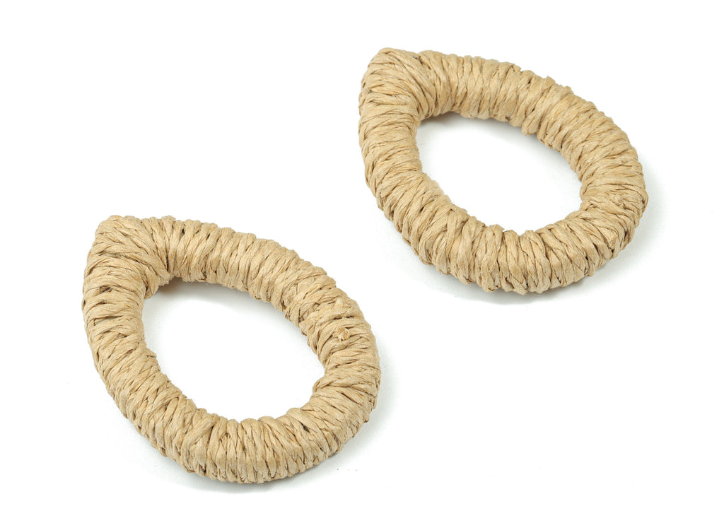 Handwoven Rattan Rope Earrings - Drop Rattan Earrings Charms - Wooden Straw Earrings - Jewelry Handmade - 50.33x38.16x8.28mm - RT1361B - DOMEDBAZAAR