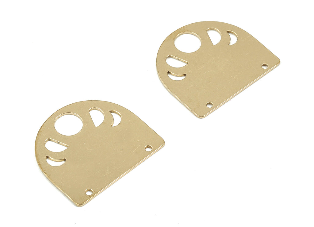 Personalized stamping blank - Brass Semi Circle Earring Connector - Raw Brass Half Moon Charms  - 25.06x22.38x0.75mm - PPM1924 - DOMEDBAZAAR