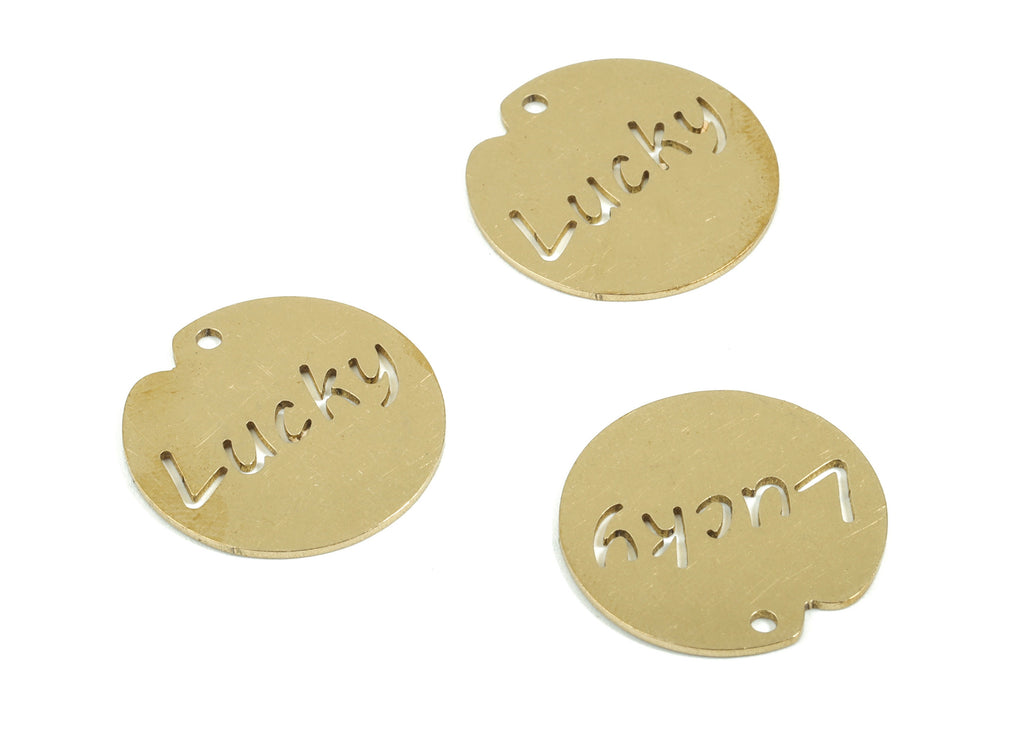 Personalized stamping blank - Brass Lucky Circle Earring Charms - Raw Brass Round Pendant - Earrings Finding - 20x19.97x0.72mm - PPM1940 - DOMEDBAZAAR