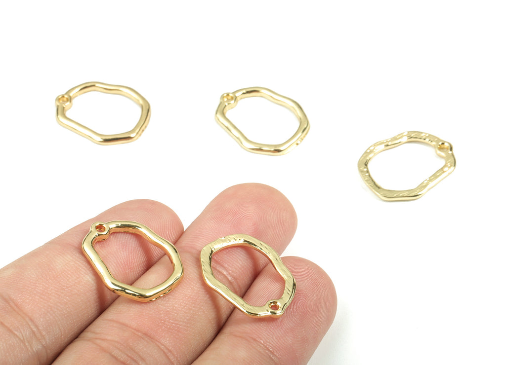 Alloy Oval Earring Charms - Gold Oval Pendant - KC Gold Plating - Earring Findings - Jewelry Supplies - 19.65x15.77x1.62mm - ZZ1691 - DOMEDBAZAAR