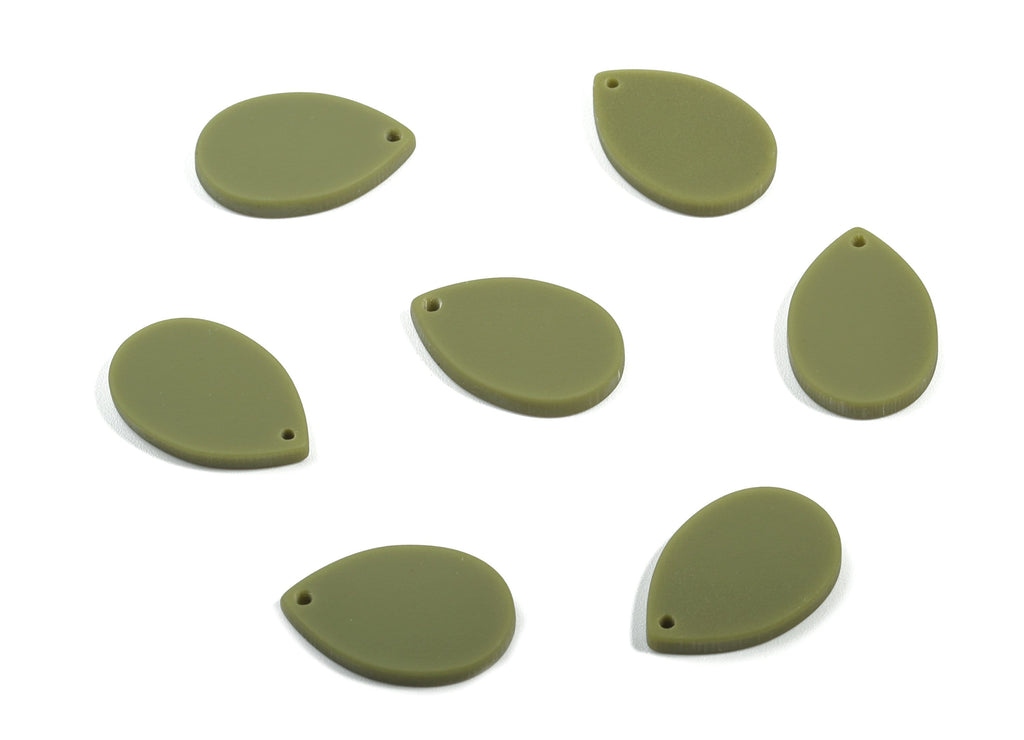 Acrylic Drop Earring Charm - Matte Tear Drop Charms - Earring Findings - Jewelry Supplies - Color Code:A476 - 18.83x12.45x2.21mm - AC1878B - DOMEDBAZAAR