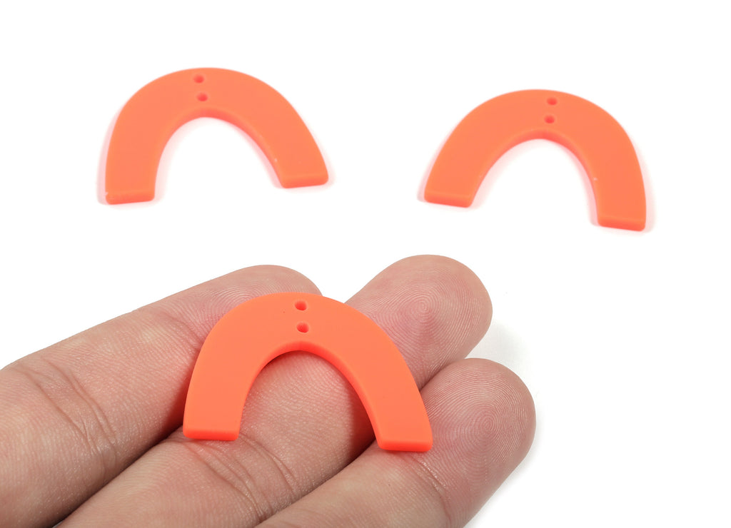 Acrylic U Earring Connector - Matte Geometric Earring Charms - 2 Holes - Jewelry Supplies - Color Code:A466 - 31.97x24.07x2.12mm - AC1885B - DOMEDBAZAAR