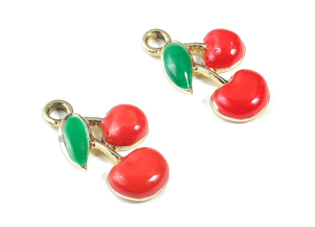 Alloy Cherry Earring Charms - Zinc Alloy Cherry Earring - Earring Findings - Jewelry Supplies - 22.21x13.71x3.43mm - ZZ1704 - DOMEDBAZAAR