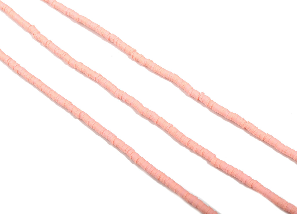 Vinyl Heishi Beads Clay Disc - 3.4mm African Color Disc Spacer Bead-Polymer Clay Round Bead 15.75&quot;&quot; / 1 strand - 400x3.4x1mm - NS1064-P1 - DOMEDBAZAAR