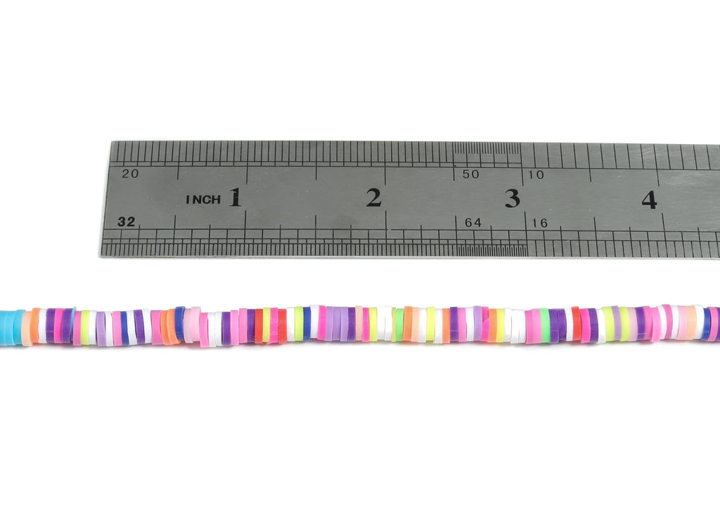 Vinyl Heishi Beads Clay Disc - 5.3mm African Colored Disc Spacer Beads - Polymer Clay Disc Beads 15.75&quot;&quot; / 1 strand-400x5x1.1mm - NS1066-P18 - DOMEDBAZAAR