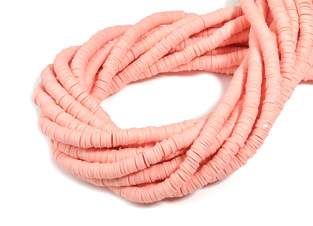 Vinyl Heishi Beads Clay Disc - 5.3mm African Colored Disc Spacer Beads - Polymer Clay Disc Beads 15.75&quot;&quot; / 1 strand-400x5x1.1mm - NS1066-P1 - DOMEDBAZAAR