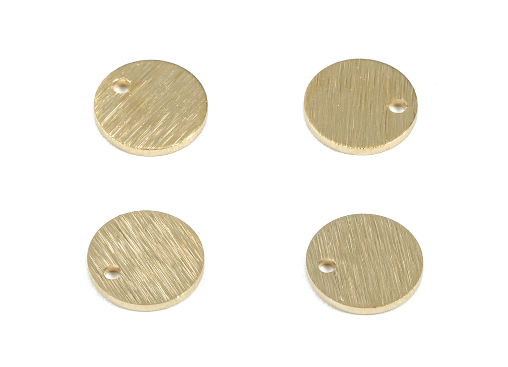 Brass Textured Mini Round Earring Charms - Raw Brass Mini Circle Pendant - Earring Findings - Jewelry Supplies - 8.02x8.02x0.86mm - PP3559 - DOMEDBAZAAR
