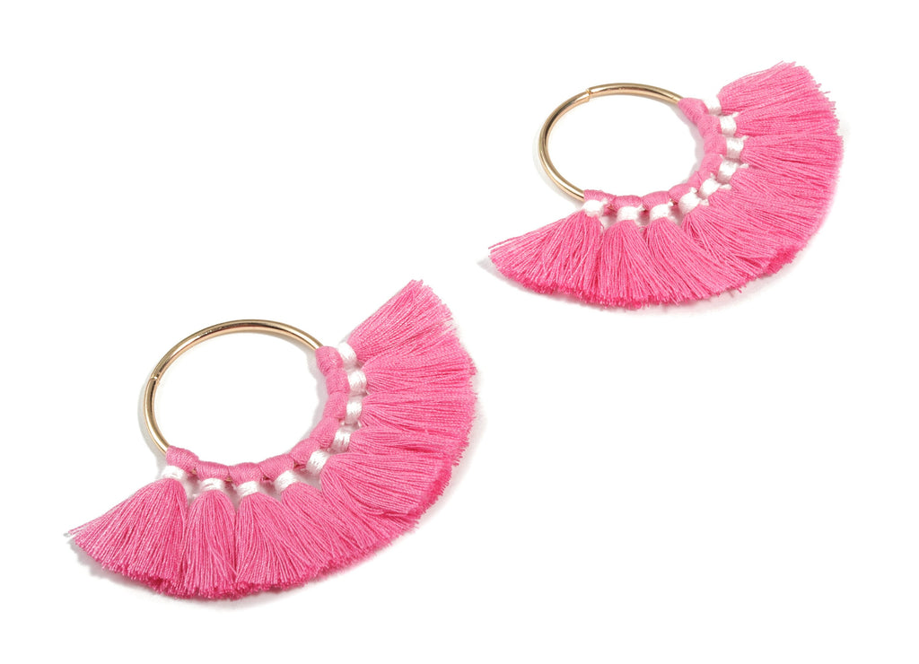 Fan Tassel Earring Charms With Ring - Tassel Earring Pendant - Fan Ring Earrings - Earring Accessories - 55.63x35.45x3.17mm - TS1150E - DOMEDBAZAAR