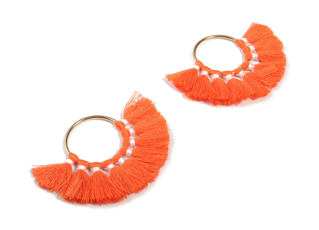 Fan Tassel Earring Charms With Ring - Tassel Earring Pendant - Fan Ring Earrings - Earring Accessories - 55.63x35.45x3.17mm - TS1150H - DOMEDBAZAAR