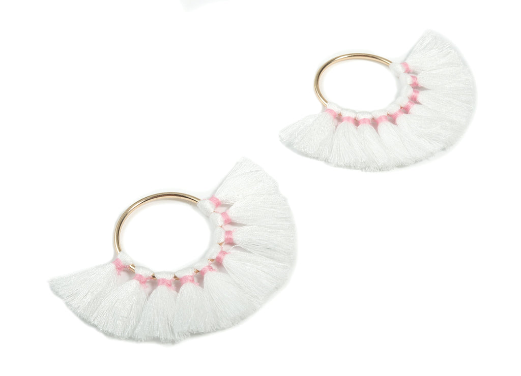 Fan Tassel Earring Charms With Ring - Tassel Earring Pendant - Fan Ring Earrings - Earring Accessories - 55.63x35.45x3.17mm - TS1150J - DOMEDBAZAAR