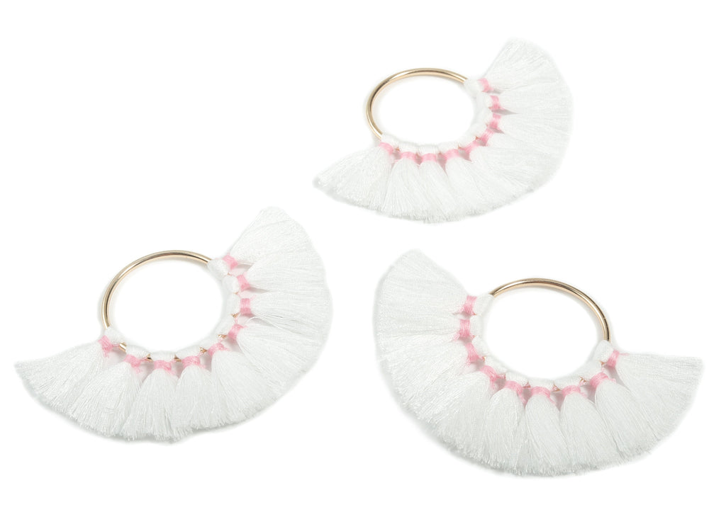 Fan Tassel Earring Charms With Ring - Tassel Earring Pendant - Fan Ring Earrings - Earring Accessories - 55.63x35.45x3.17mm - TS1150J - DOMEDBAZAAR