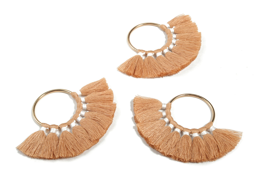 Fan Tassel Earring Charms With Ring - Tassel Earring Pendant - Fan Ring Earrings - Earring Accessories - 55.63x35.45x3.17mm - TS1150L - DOMEDBAZAAR