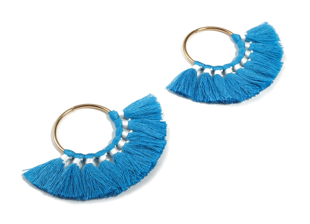 Fan Tassel Earring Charms With Ring - Tassel Earring Pendant - Fan Ring Earrings - Earring Accessories - 55.63x35.45x3.17mm - TS1150P - DOMEDBAZAAR