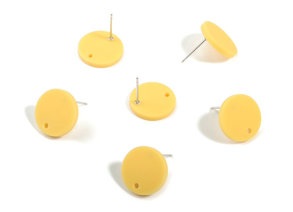 Acrylic Mini Round Earring Stud - Matte Circle Earring Post - Jewellery Supplies - Color Code:A474 - 14.64x14.64x2.17mm - AC1888A - DOMEDBAZAAR
