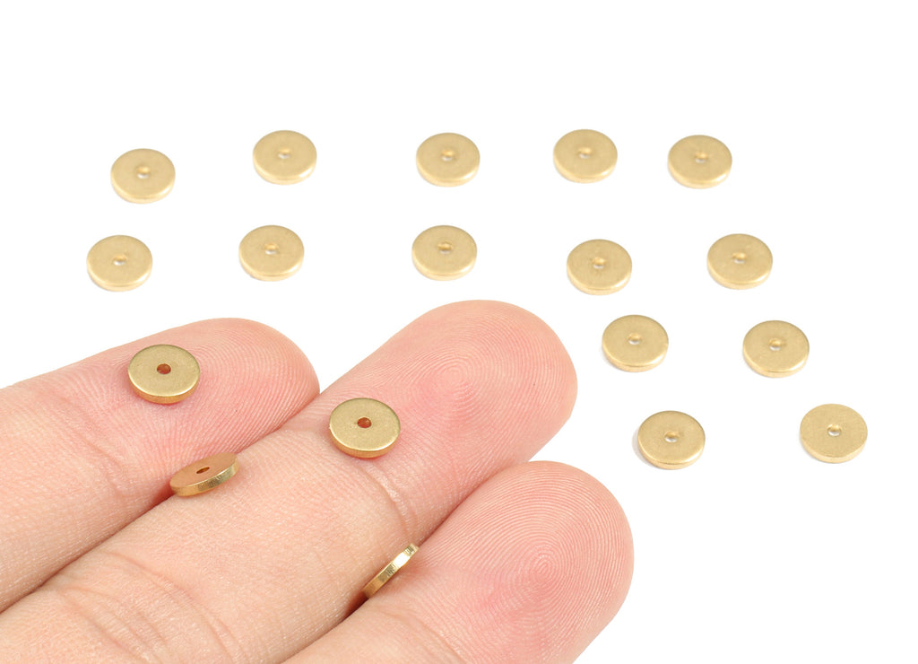 Brass Flat Disc Beads Spacers - Raw Brass Disk Heishi Rondelle Spacers Beads - Earring Findings - Jewelry Supplies - 6.05x6.05x1mm - PP3541 - DOMEDBAZAAR