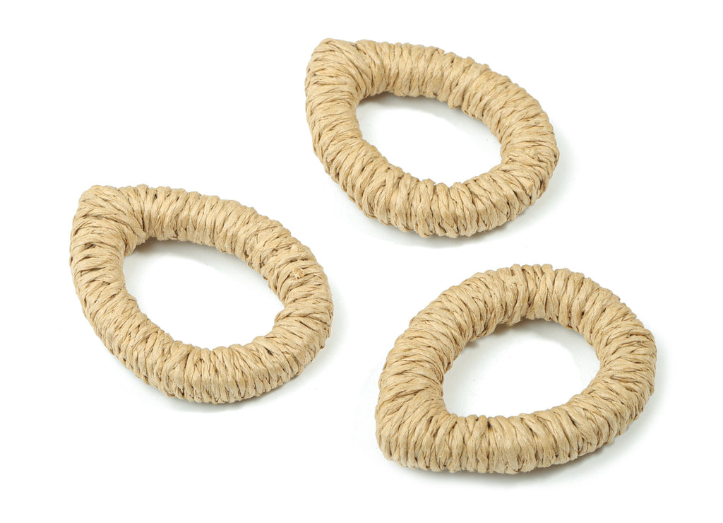Handwoven Rattan Rope Earrings - Drop Rattan Earrings Charms - Wooden Straw Earrings - Jewelry Handmade - 50.33x38.16x8.28mm - RT1361B - DOMEDBAZAAR