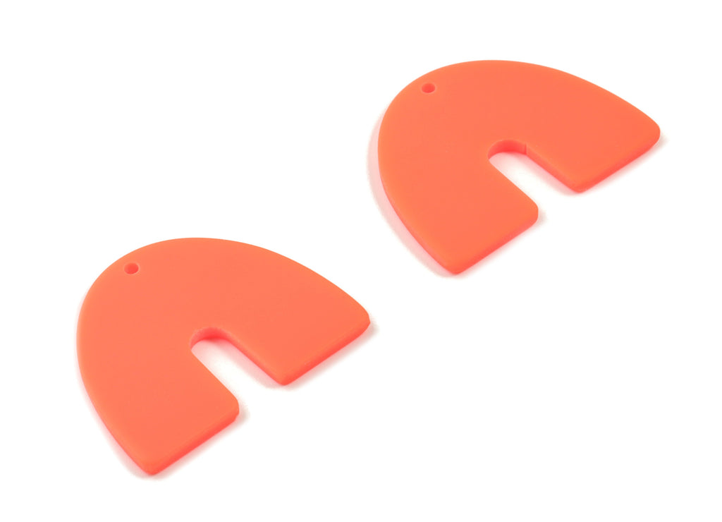 Acrylic U Earring Charms - Matte Mini Geometric Earring - Jewelry Supplies - 3 Holes - Color Code:A483 - 30.86x24.66x2.33mm - AC1894K - DOMEDBAZAAR