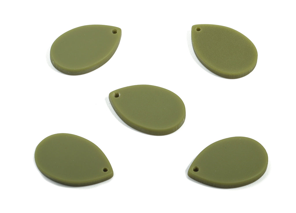Acrylic Drop Earring Charm - Matte Tear Drop Charms - Earring Findings - Jewelry Supplies - Color Code:A476 - 18.83x12.45x2.21mm - AC1878B - DOMEDBAZAAR