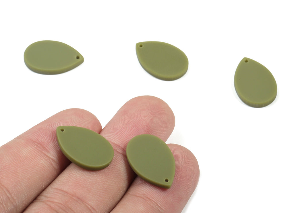 Acrylic Drop Earring Charm - Matte Tear Drop Charms - Earring Findings - Jewelry Supplies - Color Code:A476 - 18.83x12.45x2.21mm - AC1878B - DOMEDBAZAAR
