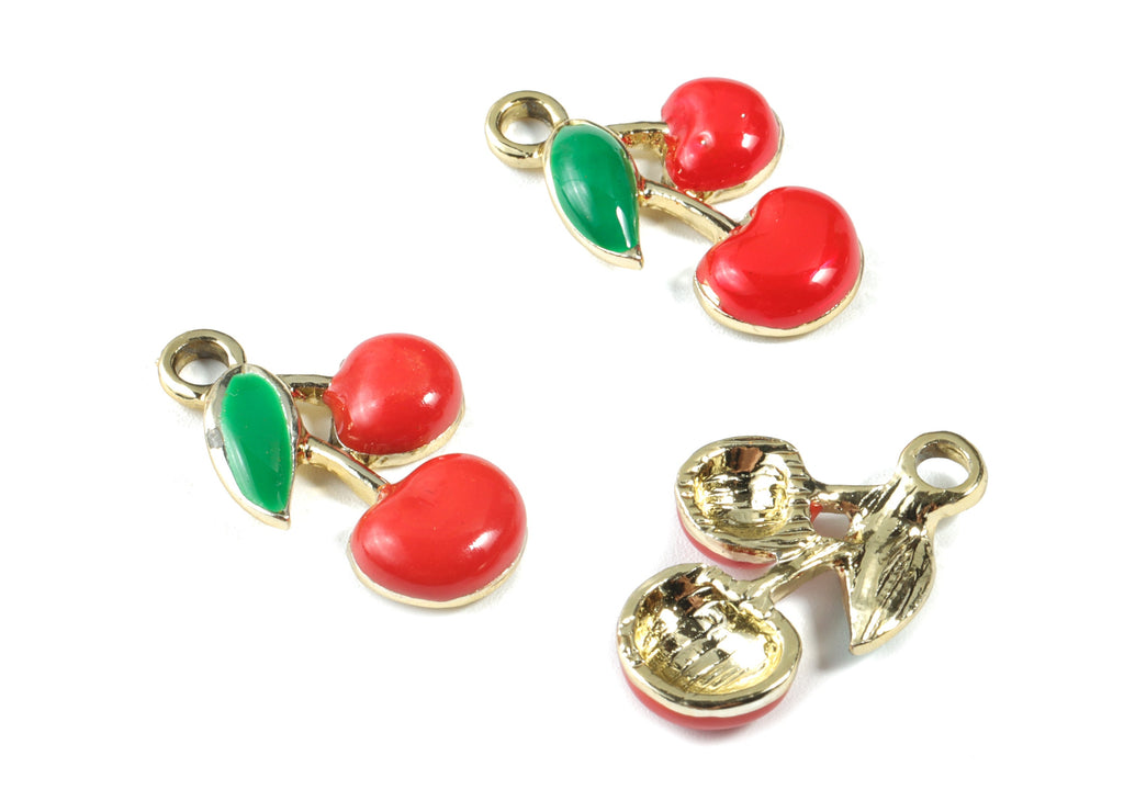 Alloy Cherry Earring Charms - Zinc Alloy Cherry Earring - Earring Findings - Jewelry Supplies - 22.21x13.71x3.43mm - ZZ1704 - DOMEDBAZAAR