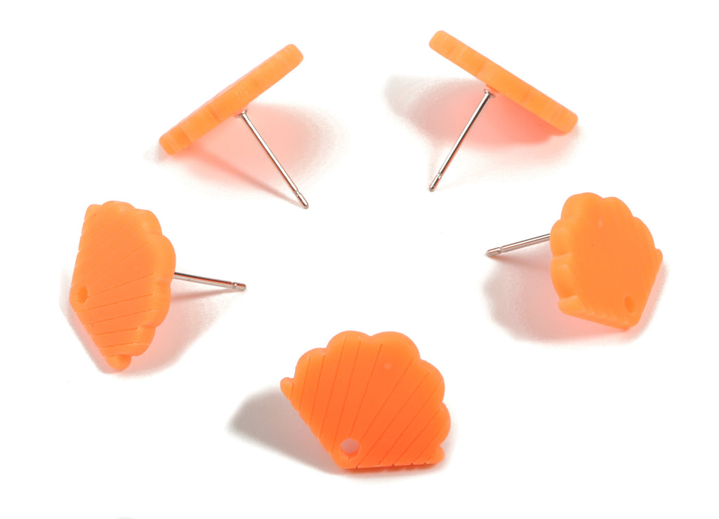 Acrylic Mini Shell Earring Stud - Matte Sheall Post - Earring Post - Jewelry Supplies - Color Code:A466 - 17.03x13.77x2.29mm - AC1898A - DOMEDBAZAAR