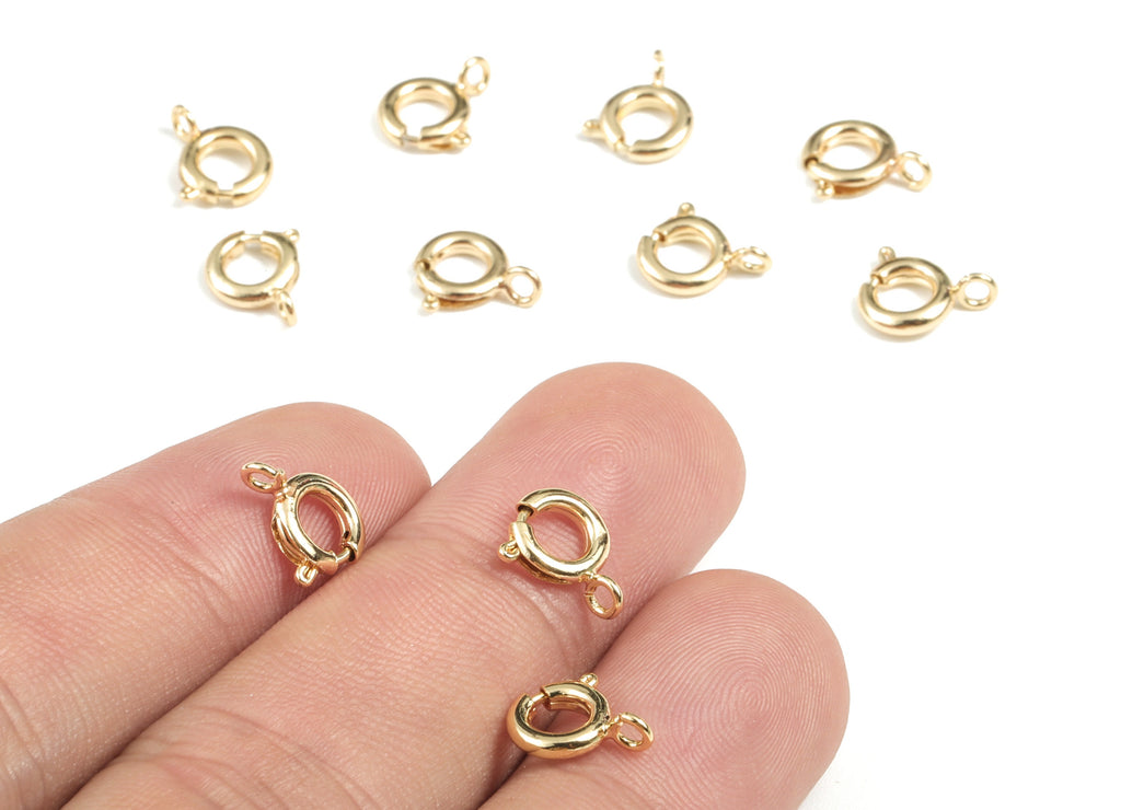 Brass Trigger Clasps - Gold Parrot Clasp - 18K Real Gold Plated  Brass Round - Jewelry Supplies - 9.98x8.16x1.71mm - RGP2702 - DOMEDBAZAAR