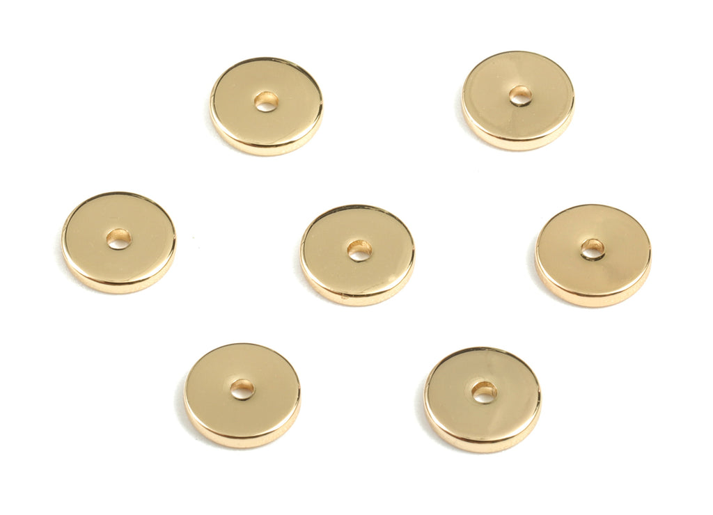Gold Brass Flat Disc 6mm Beads Spacers - Heishi Rondelle Spacers Beads - 18K Real Gold Plated Brass Disk - 6.14x6.14x1.05mm - RGP2699 - DOMEDBAZAAR