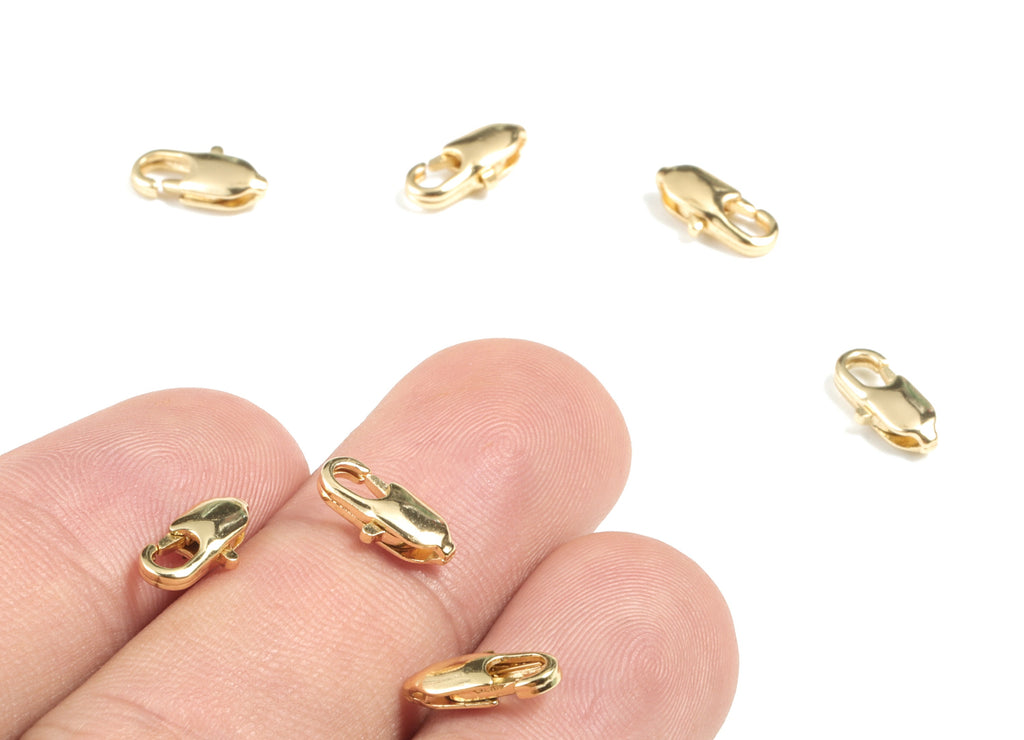 Gold Parrot Clasp - 18K Real Gold Plated Brass - 803 Lobster Claw Clasps - Jewelry Supplies - 10.36x5.42x2.79mm - RGP2695 - DOMEDBAZAAR