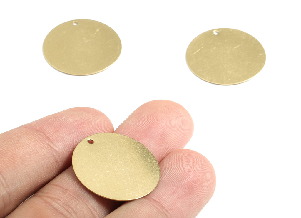 Personalized stamping blank - Brass Round Stamping Blank - Raw Brass Round Earring Charms and Pendant  - 23x23x0.4mm - PP3574 - DOMEDBAZAAR