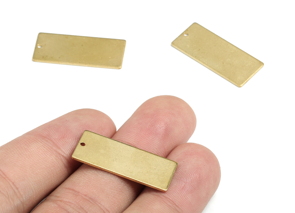 Personalized stamping blank - Brass Rectangle Charms - Rectangle Raw Brass Pendant - Brass Earring Findings - 26,4x11,42x0,8mm - PP1896 - DOMEDBAZAAR
