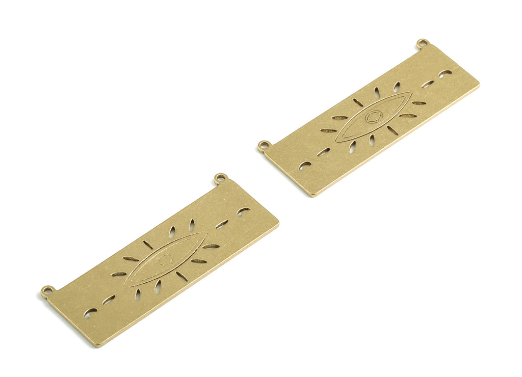 Brass Rectangle Earring Connector - Raw Brass Eye Earrings Connector - Earrings Finding - Jewelry Supplies - 38.55x14.39x0.82mm - PPM2921 - DOMEDBAZAAR